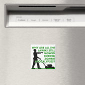 Zombie Apocalypse Lawn Mowing Funny Fridge Magnet Magneet (Insitu (Vaatwasser))
