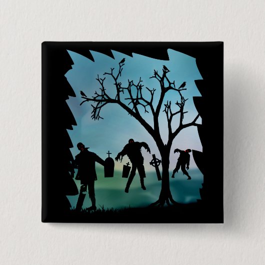 Zombie Apocalypse of Zombie Walkbutton Vierkante Button 5,1 Cm (Voorkant)