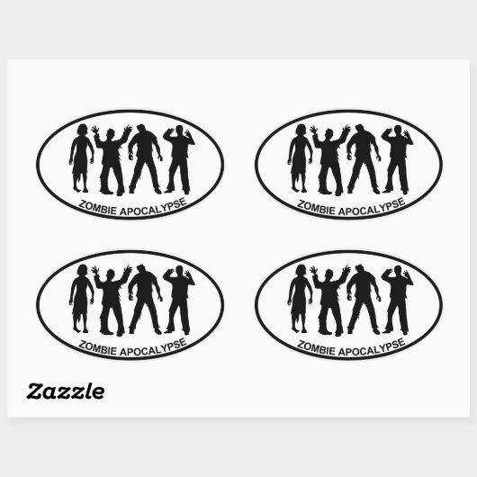 Zombie Apocalypse Ovale Sticker (Vel)