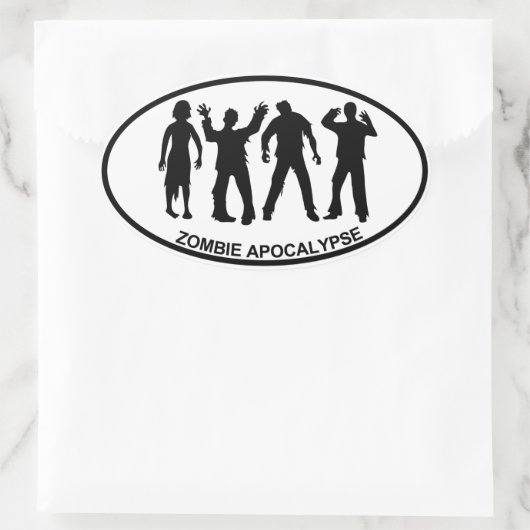 Zombie Apocalypse Ovale Sticker (Tas)