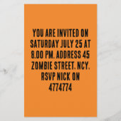 Zombie Apocalypse Party Uitnodigen Flyer (Achterkant)