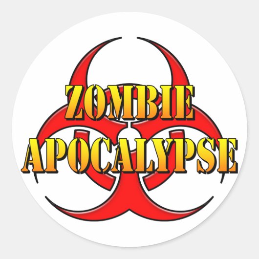 Zombie Apocalypse Ronde Sticker (Voorkant)