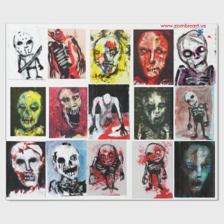 Zombie Art Matte Wrapping Paper, 30 x 6' Cadeaupapier
