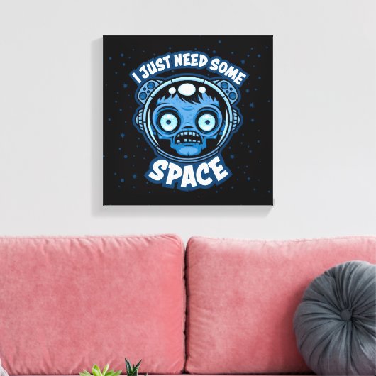 Zombie Astronaut heeft ruimte nodig Canvas Afdruk (Insitu (Woonkamer))