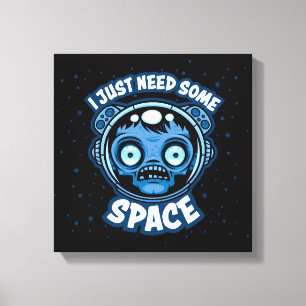 Zombie Astronaut heeft ruimte nodig Canvas Afdruk