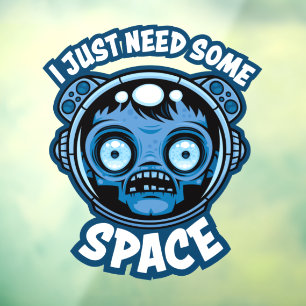 Zombie Astronaut heeft ruimte nodig Raamsticker