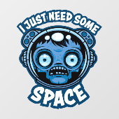 Zombie Astronaut heeft ruimte nodig Raamsticker (Vel)