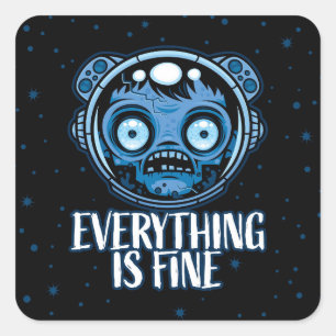 Zombie Astronaut is prima Vierkante Sticker