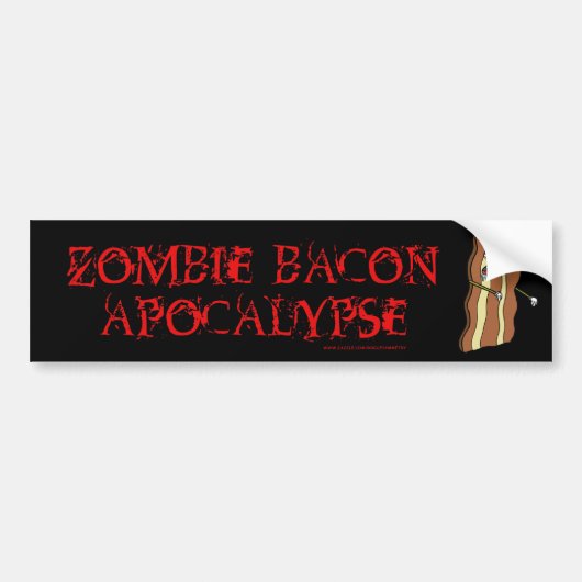 Zombie Bacon Apocalypse BLACK bumper sticker (Voorkant)