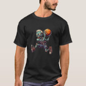 Zombie basketbalspeler Halloween Zombie Lover T T-shirt (Voorkant)