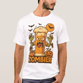 Zombie Bierglas Halloween T-shirt
