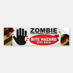 Zombie Bite Hazard Bumpersticker