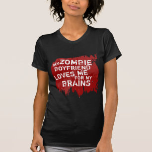 Zombie Boyvriend houdt van mijn hersenen Funny T-S T-shirt