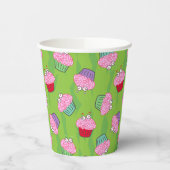 Zombie Brain Cupcake Pattern Papieren Bekers (Links)