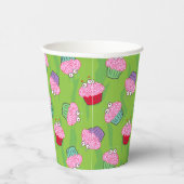 Zombie Brain Cupcake Pattern Papieren Bekers (Rechts)