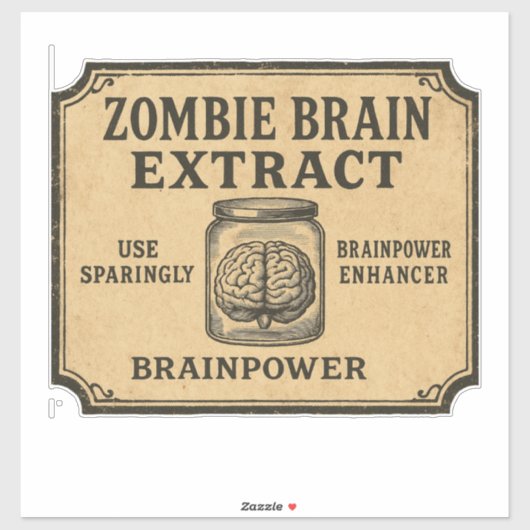 Zombie Brain Extract - Halloween Apothecary Label (Vel)