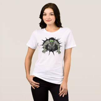 Zombie breekt door de muur Horror cadeau Tri-Blend Shirt