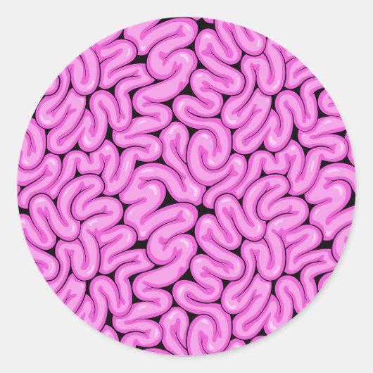 Zombie brein patroon ronde sticker (Voorkant)