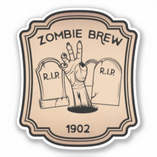 Zombie Brew Potion  Label Sticker