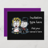 Zombie bride en groom bruiloft uitnodigingen aanpa (Voorkant / Achterkant)