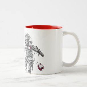 Zombie Broken Heart met ventilator Tweekleurige Koffiemok