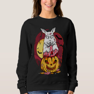 Zombie Bunny Halloween Kwaad Konijn Jack O Lantern Trui