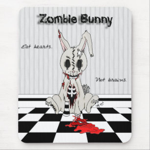 Zombie Bunny - met achtergrond Muismat