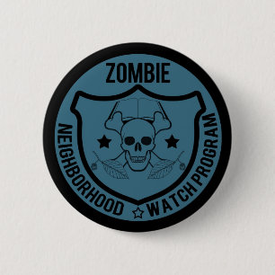 Zombie, buurvrouw ronde button 5,7 cm