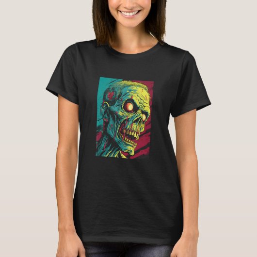 Zombie by Haunted Horror Halloween 9 T-shirt (Voorkant)