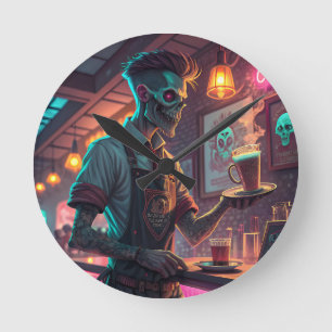 Zombie Café Griezelen Urban Halloween-klok Ronde Klok