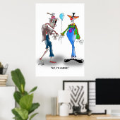 Zombie Cartoon 9373 Poster (Thuiskantoor)