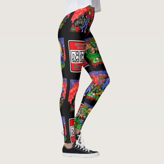 Zombie Cartoon Pattern Leggings (Rechts)