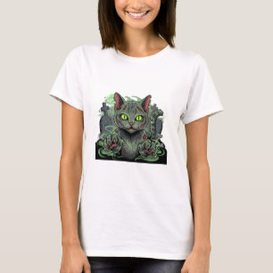 Zombie Cat Attack - griezelige Halloween Cat Woman T-shirt