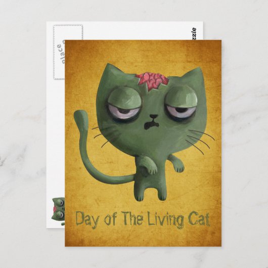Zombie Cat Briefkaart (Voorkant / Achterkant)
