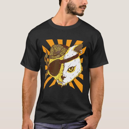 Zombie Cat Pirate T-shirt (Voorkant)