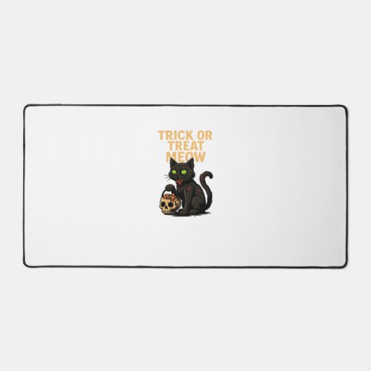 Zombie Cat – Trick or treat Meow Halloween Design Bureaumat (Voorkant)