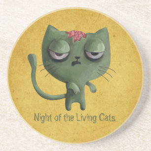 Zombie Cat Zandsteen Onderzetter