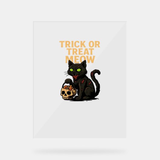 Zombie Chat - Tricoter ou traiter Meow Halloween D (Recto)