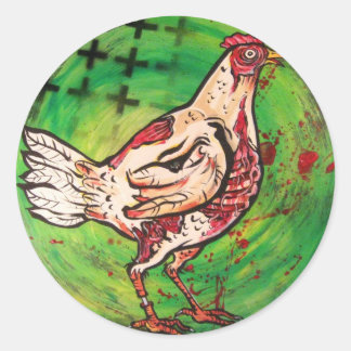 Zombie Chicken Ronde Sticker