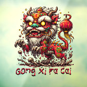 Zombie Chinees Nieuwjaar Leeuw Raamsticker (Vel 3)