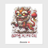 Zombie Chinees Nieuwjaar Leeuw Sticker (Vel)