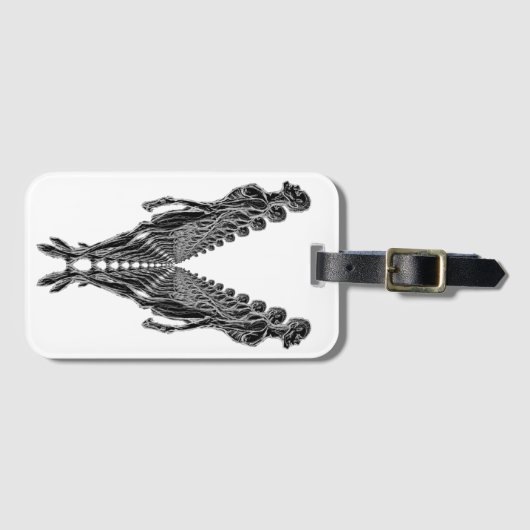 Zombie Clone Army Undead Apocalypse zwart wit Bagagelabel (Voorkant (horizontaal))