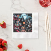 Zombie, Clown, Vamp en Haunted Doll Halloween Servet (Insitu)