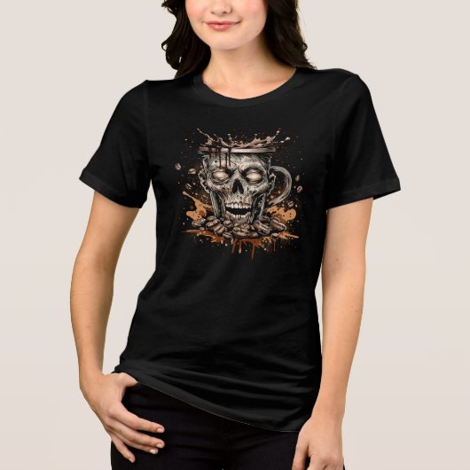 Zombie Coffee Tri-Blend Shirt (Voorkant)