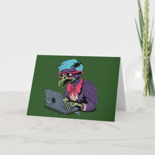 Zombie Computer Kraai Kaart (Voorkant)