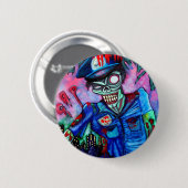 Zombie Cop Ronde Button 5,7 Cm (Voorkant /achterkant)