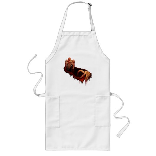 Zombie Costume Halloween Aprons Pumpkin Apparel Lang Schort (Voorkant)