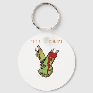 Zombie Couple Till Death Do Us Part Classic beroem Sleutelhanger