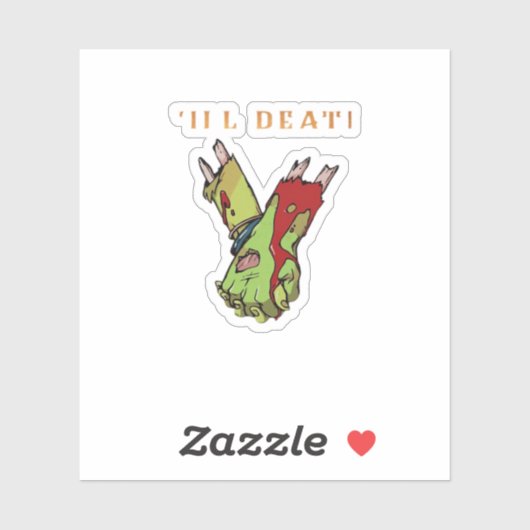 Zombie Couple Till Death Do Us Part Classic beroem Sticker (Vel)