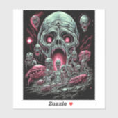 Zombie Creatures Sci-fi Horror Art Sticker (Vel)